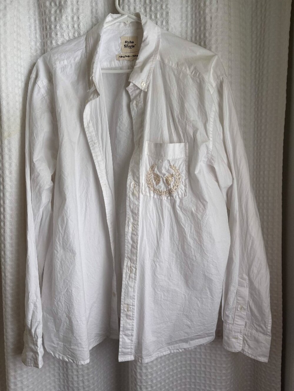 Emerson Fry dove denim Ryan shirts button down, embroidered
